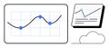 Data Analysis with Line Graph and Cloud Integration for Effective Visualization Royalty Free Stock Photo