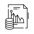 Data analysis line icon, concept sign, outline vector illustration, linear symbol. Royalty Free Stock Photo