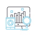 data analysis line icon, outline symbol, vector illustration, concept sign Royalty Free Stock Photo