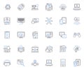 Data analysis line icons collection. Analytics, Statistics, Metrics, Visualization, Insights, Trends, Forecasting vector