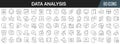 Data analysis line icons collection. Big UI icon set in a flat design. Thin outline icons pack. Vector illustration EPS10 Royalty Free Stock Photo