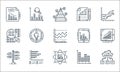 data analysis line icons. linear set. quality vector line set such as cloud coding, progress,  , histogram, frequency graph, Royalty Free Stock Photo