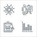 data analysis line icons. linear set. quality vector line set such as histogram, analysis, presentation