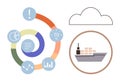 Data Visualization with Infographic Elements and Maritime Shipping Concept Royalty Free Stock Photo