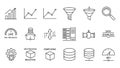 Data Analysis and Management Icons Set Royalty Free Stock Photo