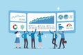 Data analysis, marketing research, statistics visualization graph and chart model, prediction benchmark or analytics diagram,