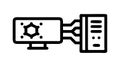 Data Analysis Monitor Icon: Programming, Cybersecurity, Information Processing, Digital Interface, vector design Generative AI Royalty Free Stock Photo
