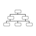 Data analysis, organization chart corporate line icon