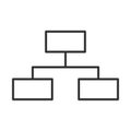 Data analysis, organization chart corporate line icon