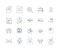 Data analysis line icons collection. Insights, Trends, Analytics, Visualization, Metrics, Patterns, Correlations vector