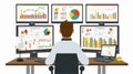Data Analysis Process: Analyst Utilizing Big Data for Insights