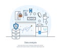 Data analysis process of identifying business needs to goal achievement Royalty Free Stock Photo