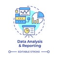 Data analysis and reporting multi color concept icon Royalty Free Stock Photo