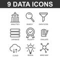 Data analysis set icon