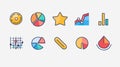 Data Analysis and Statistical Icons Outline Set for Professional Presentations