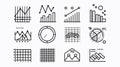 Data Analysis and Statistical Icons Outline Set for Professional Presentations