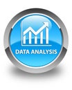 Data analysis (statistics icon) glossy cyan blue round button Royalty Free Stock Photo