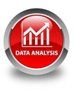 Data analysis (statistics icon) glossy red round button Royalty Free Stock Photo