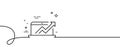Data Analysis and Statistics line icon. Computer. Continuous line with curl. Vector Royalty Free Stock Photo