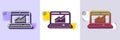 Data Analysis and Statistics line icon. Computer. Halftone dotted pattern. Vector Royalty Free Stock Photo