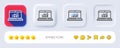 Data Analysis and Statistics line icon. Computer. Neumorphic buttons. Vector