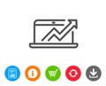 Data Analysis and Statistics line icon. Computer. Royalty Free Stock Photo