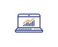 Data Analysis and Statistics line icon. Computer. Vector Royalty Free Stock Photo