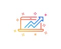 Data Analysis and Statistics line icon. Computer. Vector