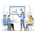 Data Analysis Team Meeting vector illustration Royalty Free Stock Photo