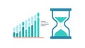 Data Analysis Time-Based Performance Graphs, vector design Generative AI Royalty Free Stock Photo