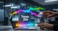 Data analysis trends 2026: interactive digital charts and modern technology interface Royalty Free Stock Photo
