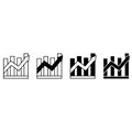 Data analysis vector icons set. Contains such icon as analytic illustration sign collection, chart symbol, graph logo, growth, tra Royalty Free Stock Photo