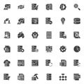 Data analysis vector icons set Royalty Free Stock Photo