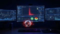 Data Analysis and Visualization on Multiple Monitors Royalty Free Stock Photo