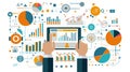 Data Analysis and Visualization on a Tablet. AI Generative Royalty Free Stock Photo