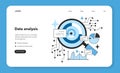 Data analysis web banner or landing page. Artificial neural network Royalty Free Stock Photo