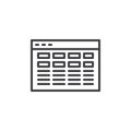 Data analysis web page line icon Royalty Free Stock Photo