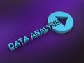data analysis word on purple