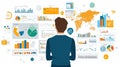 Data Analyst Reviewing Global Business Metrics Dashboard