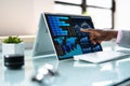 Data Analyst Using Data Analytics KPI Royalty Free Stock Photo