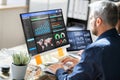 Data Analyst Using Data Analytics KPI Royalty Free Stock Photo