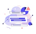 Data Analysys business vector abstract illustration. Information storage, analysis and processing concept.