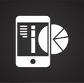 Data analysys icon on black background for graphic and web design, Modern simple vector sign. Internet concept. Trendy symbol for