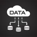 Data analysys icon on black background for graphic and web design, Modern simple vector sign. Internet concept. Trendy symbol for