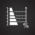 Data analysys icon on black background for graphic and web design, Modern simple vector sign. Internet concept. Trendy symbol for