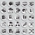 Data analysys icons set on paltes background for graphic and web design, Modern simple vector sign. Internet concept. Trendy