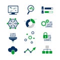 Data analytic icons set Royalty Free Stock Photo