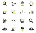 data analytic and social network icon set Royalty Free Stock Photo