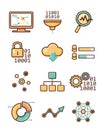 Data analytic vector icons set