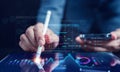Data Analytics and Analyst working with computer in Business Management System to make report with KPI and metrics connected to Royalty Free Stock Photo
